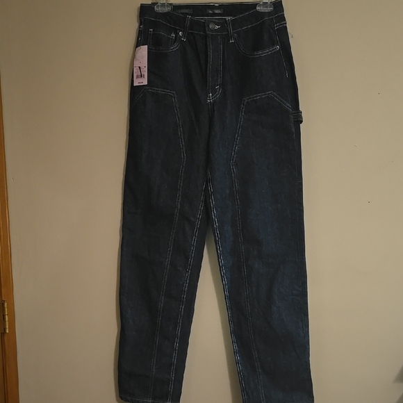 wild fable Denim - New Wild Fable Women's‎ Size 4 32 Inseam Dark Wash High Rise Carpenter Jeans